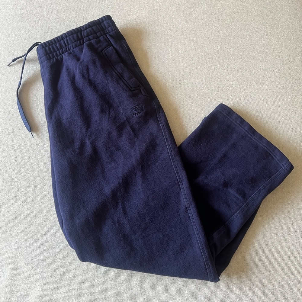 Men’s Navy Blue Starter Mid Weight Classic Fit Fleece Drawstring Sweatpants